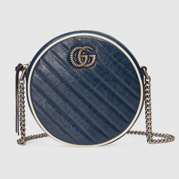 Gucci Mini Gg Marmont Multicolor Canvas Bag in Blue