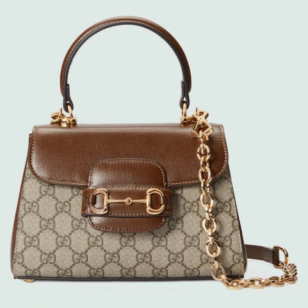 Horsebit 1955 chain cloth handbag Gucci Black in Cloth - 38759666
