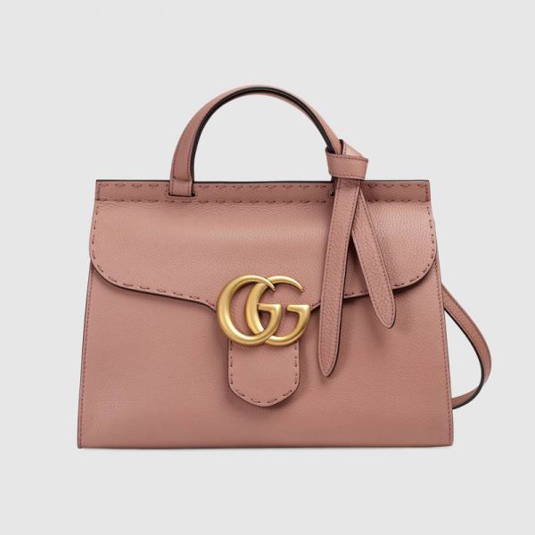 442622 Gucci 2018 Original Leather GG Marmont Small Top Handle Bag 