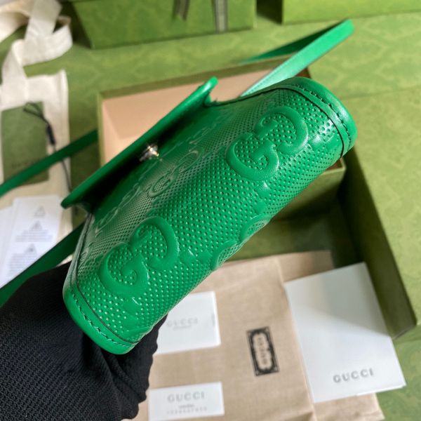 675181 Gucci GG embossed Mini Bag-Green