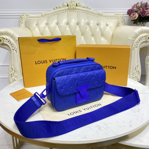 Louis Vuitton S Lock Messenger Blue Monogram Macassar