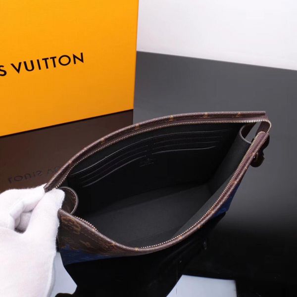 Louis+Vuitton+Pochette+Voyage+Pouch+MM+Brown+Monogram+Canvas for