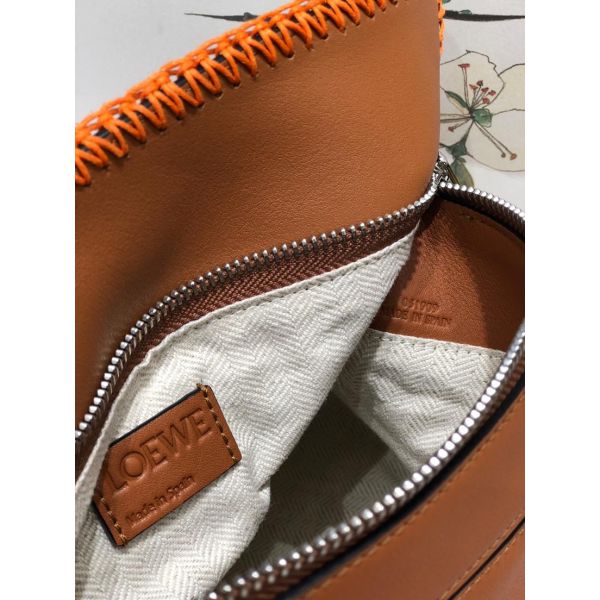 Loewe Puzzle Whipstitch Small Bag Tan Orange