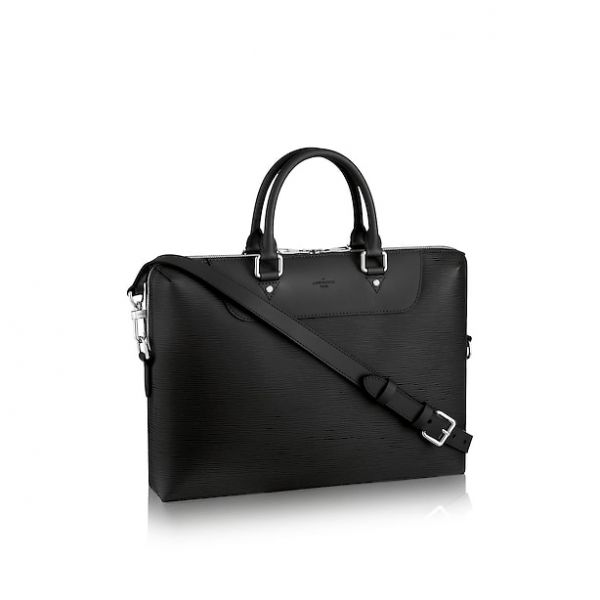 Porte documents jour leather bag Louis Vuitton Black in Leather