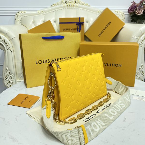Louis Vuitton Coussin PM Handbag Colorful Monogram Embossed Puffed