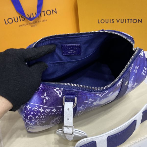 Louis Vuitton Monogram Eclipse Keepall 55 Silver Hardware, 2022 (Very Good), Handbag
