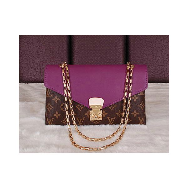 M41200 Louis Vuitton 2014 Pallas Chain Aurore Shoulder Bag-Purple