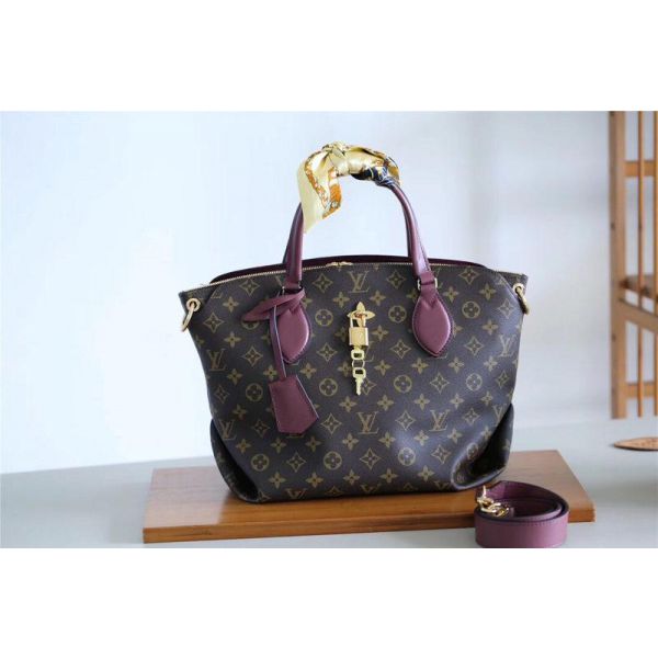 M44348 Louis Vuitton 2019 Monogram Canvas Flower Zipped Tote MM