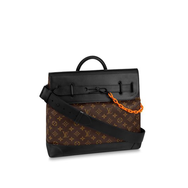 Louis Vuitton Coated Canvas Taurillon PM Steamer Bag Damier Eclipse
