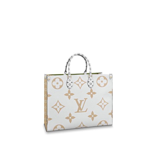 M44571 Louis Vuitton 2019 Giant/Mini Monogram canvas Onthego Tote Bag-Creme