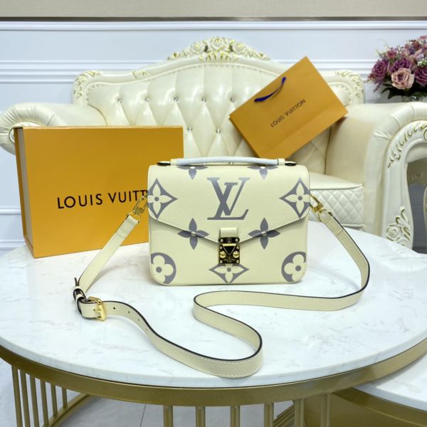 Louis Vuitton Crafty Pochette Metis Cream in Embossed Grained
