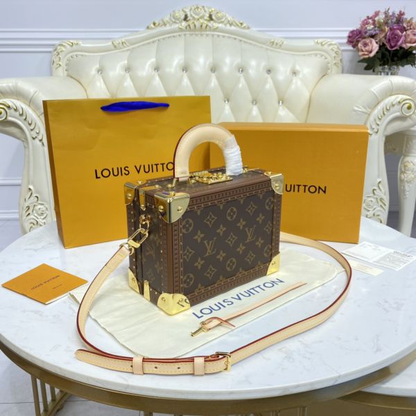 Louis Vuitton VALISETTE TRESOR Rose Red Embroidered Hard Box