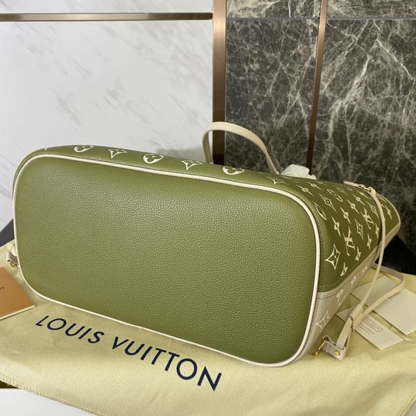Louis Vuitton Neverfull mm Khaki Green/Beige/Cream