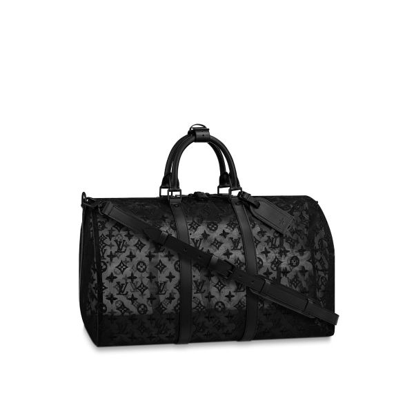 Louis Vuitton Keepall Bandouliere Bag Monogram See Through Mesh 50