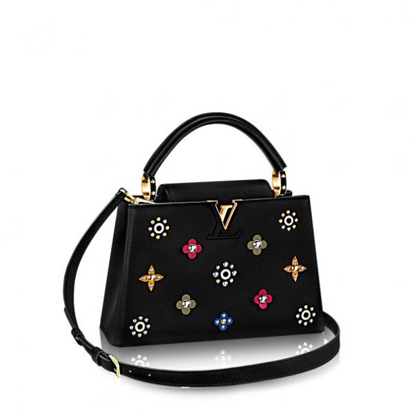 Louis Vuitton Black Taurillon Leather Mechanical Flower Capucines BB Bag  Louis Vuitton