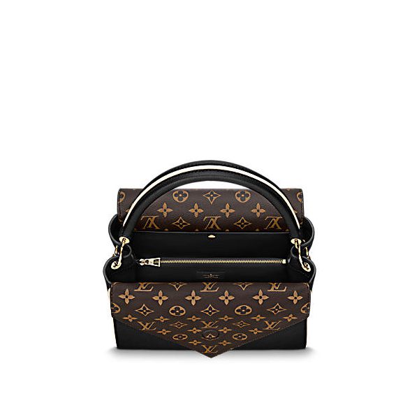 M44130 Louis Vuitton 2017 Premium Monogram Canvas Triangle Softy Handbag -Brown