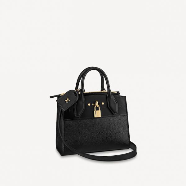 City steamer leather mini bag Louis Vuitton Black in Leather