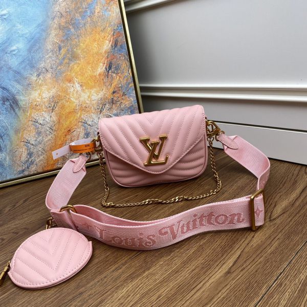 M56466 Louis Vuitton New Wave Multi-Pochette Crossbody Handbag-Snow White