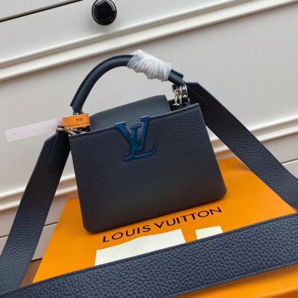 Louis Vuitton Capucines Mini Leather Top-handle Bag in Black