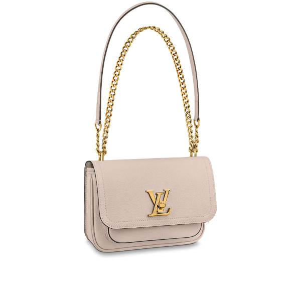 Louis Vuitton Cream and Burgundy Grained Calf Leather Lockme Day