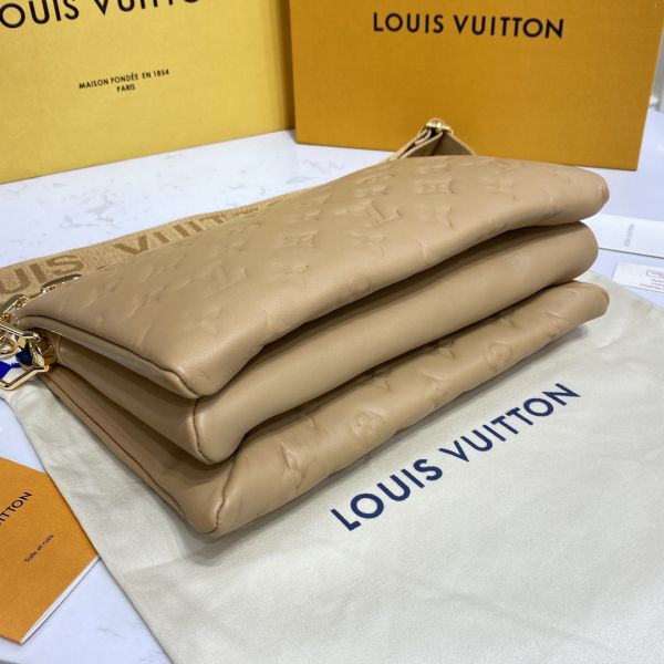 M57791 Louis Vuitton Monogram Embossed Puffy Coussin PM Handbag
