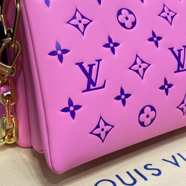 Louis Vuitton Monogram Embossed Lambskin Coussin PM Shoulder Bag