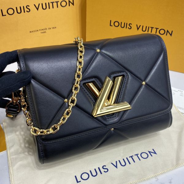 Authentic Louis Vuitton Blue LV Twist Lock Shoulder Bag for Sale in