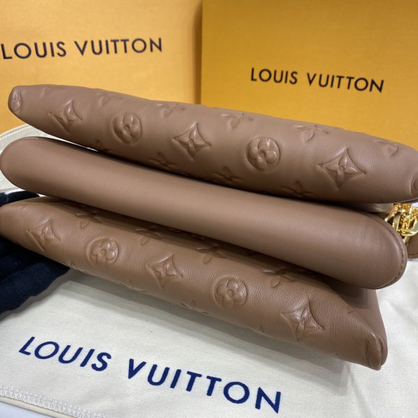 Louis Vuitton Taupe Monogram Embossed Coussin PM Bag Louis Vuitton