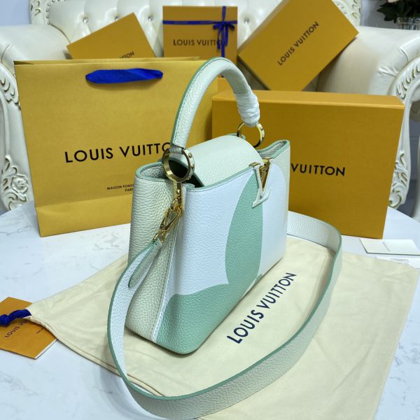 Louis Vuitton Capucines Bag Monogram Giant Flower Leather BB Green