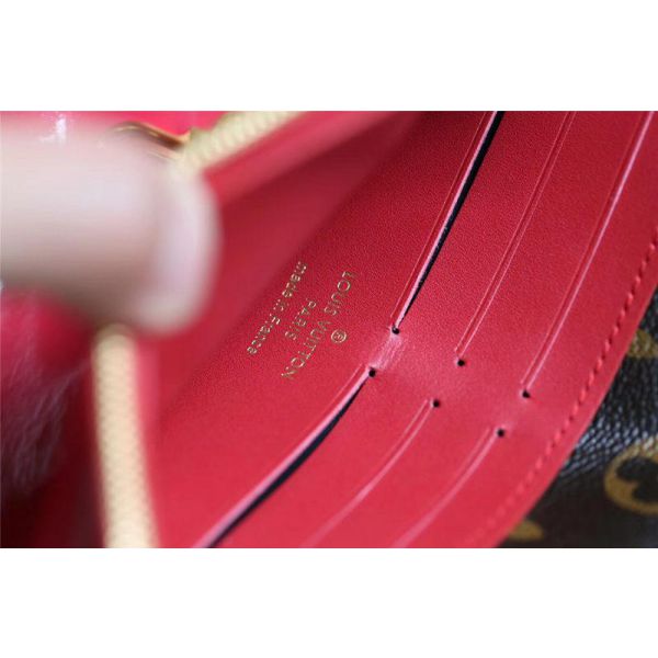 M63326 Louis Vuitton 2019 Cherrywood Chain Wallet Patent Leather