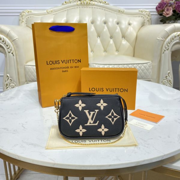 Louis Vuitton Pochette Mini Accessoires Black/Beige in Leather with  Gold-tone - US