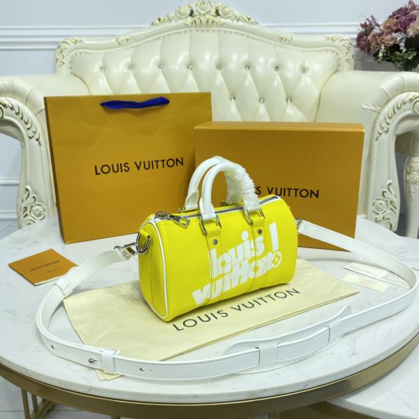 Louis Vuitton Virgil Abloh Yellow Cowhide LV Everyday Keepall XS