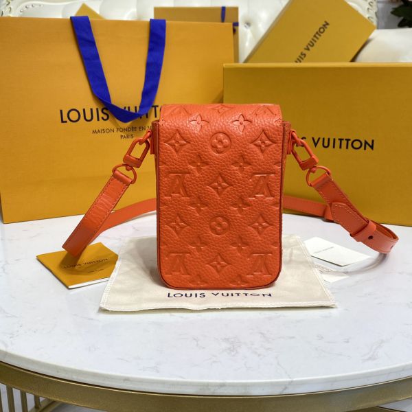 M81525 Louis Vuitton Taurillon Monogram S-Lock Vertical Wearable Wallet -Orange