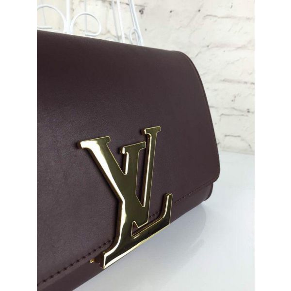 LOUIS VUITTON, a black leather ' Chain Louise MM' bag, 2015