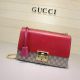 #409486 Gucci  Premium Padlock GG Supreme Shoulder Bag-Red