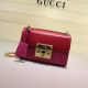 #409486 Gucci Premium Padlock Leather Shoulder Bag-Red