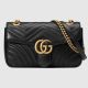 #443497 Gucci 2019 GG Marmont Small Matelassé Shoulder Bag-Black