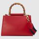 #459076 Gucci 2018 Premium Original Leather Nymphaea Small Top Handle Bag-Red