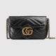 #476433 Gucci 2019 GG Marmont Matelassé Super Mini Bag-Black