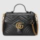 #498110 Gucci 2019 GG Marmont Small Top Handle Bag-Black