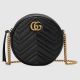 #550154 Gucci GG Marmont Mini Round Shoulder Bag-Black