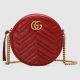 #550154 Gucci GG Marmont Mini Round Shoulder Bag-Red