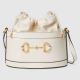 #602118 Gucci 1955 Horsebit Bucket Bag-White