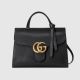 #442622 Gucci 2018 Original Leather GG Marmont Small Top Handle Bag-Black