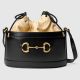 #602118 Gucci 1955 Horsebit Bucket Bag-Black/Khaki
