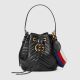 #476674 Gucci 2018 Premium Original Leather GG Marmont quilted leather bucket bag-black