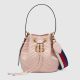 #476674 Gucci 2018 Premium Original Leather GG Marmont quilted leather bucket bag-light pink