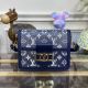 #M22826 Louis Vuitton Monogram Mini Dauphine Handbag-Blue