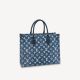 #M59608 Louis Vuitton Monogram Denim OnTheGo MM Tote Bag