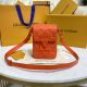 #M81525 Louis Vuitton Taurillon Monogram S-Lock Vertical Wearable Wallet-Orange